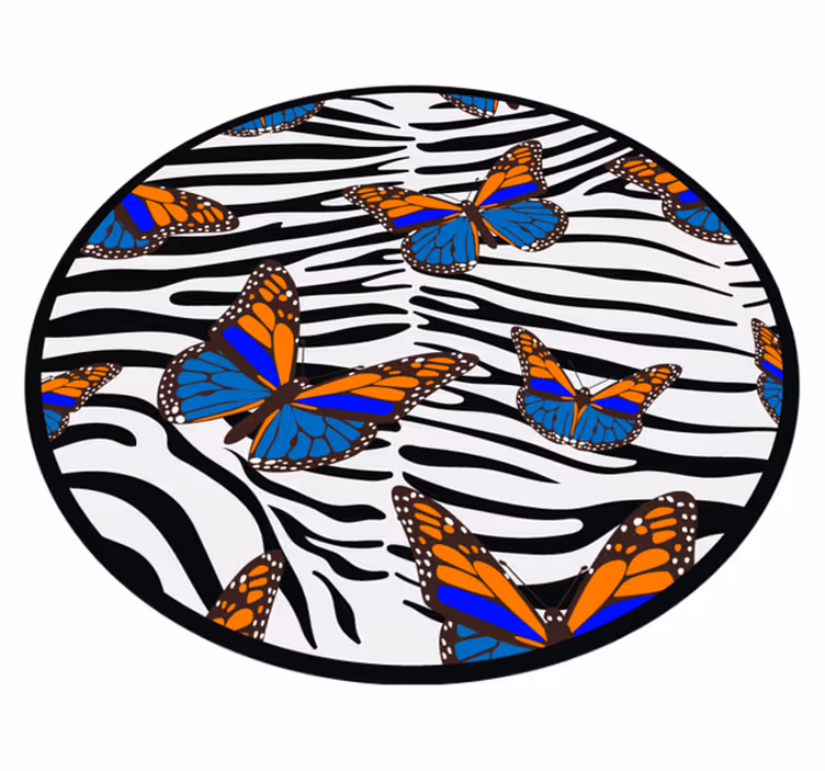 Sommerfugl sebra striper vinyl teppe dyreavtrykk - Tenstickers