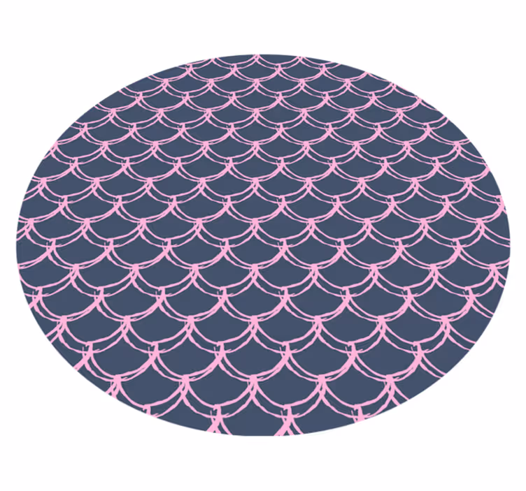 Havfrue flisemønster vinyl teppe rund - Tenstickers