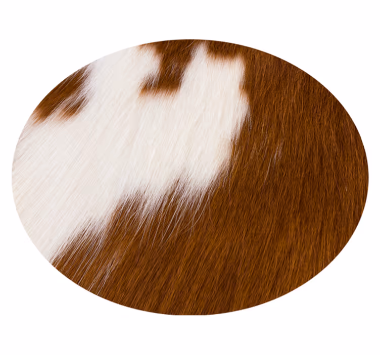 Brun hvit ku pels tekstur vinyl teppe rund - Tenstickers