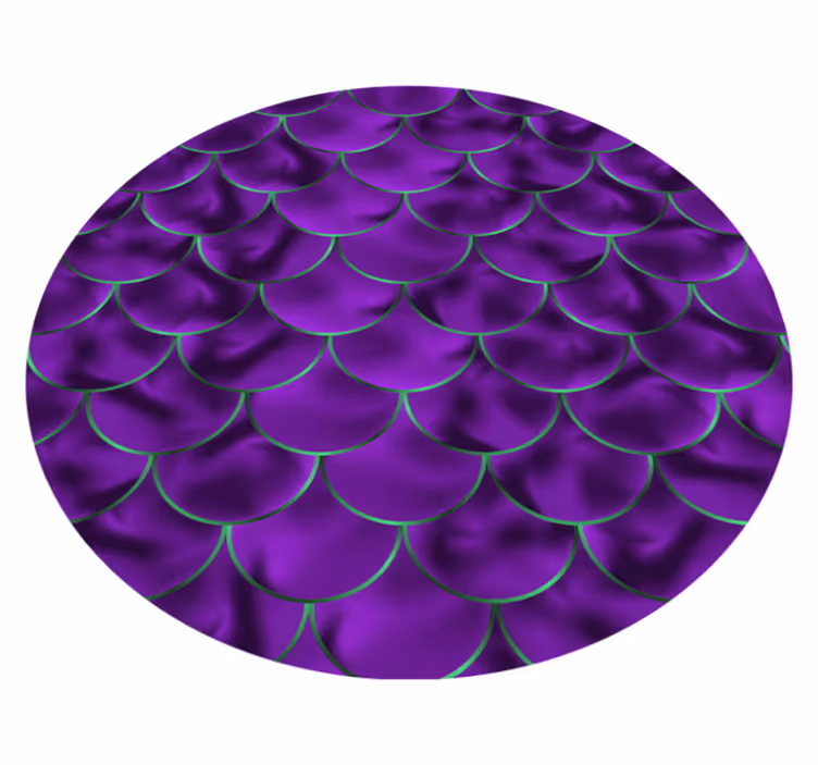 Vinyl teppe rund lilla skjellmotiv - Tenstickers
