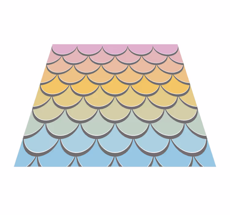 Pastellfargede fiskeskjell tekstur vinyl teppe - Tenstickers