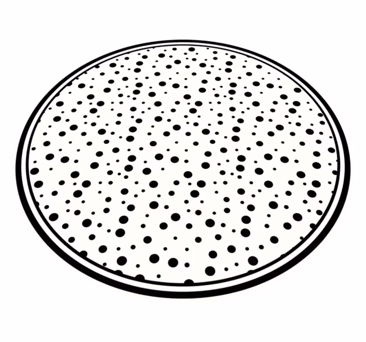 Svarte polkaprikker vinyl teppe minimalistisk - Tenstickers