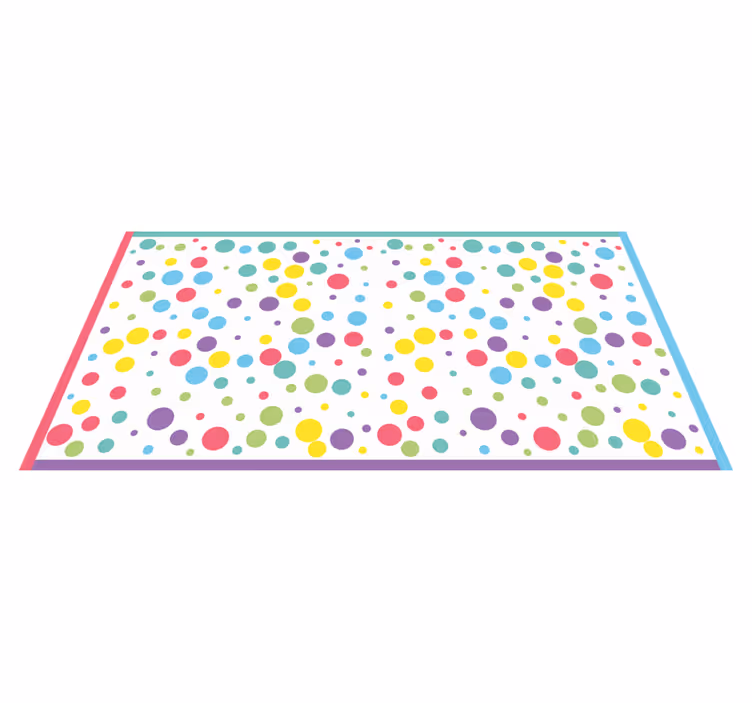 Fargerike lekne prikker Vinyl teppe flere barn - Tenstickers
