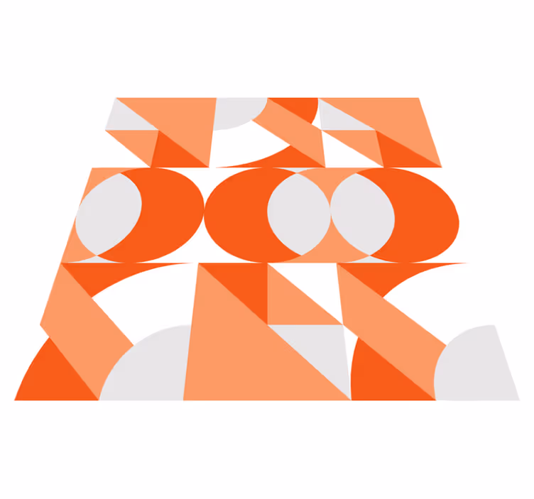 Retro geometriske elementer vinyl teppe geometrisk - Tenstickers