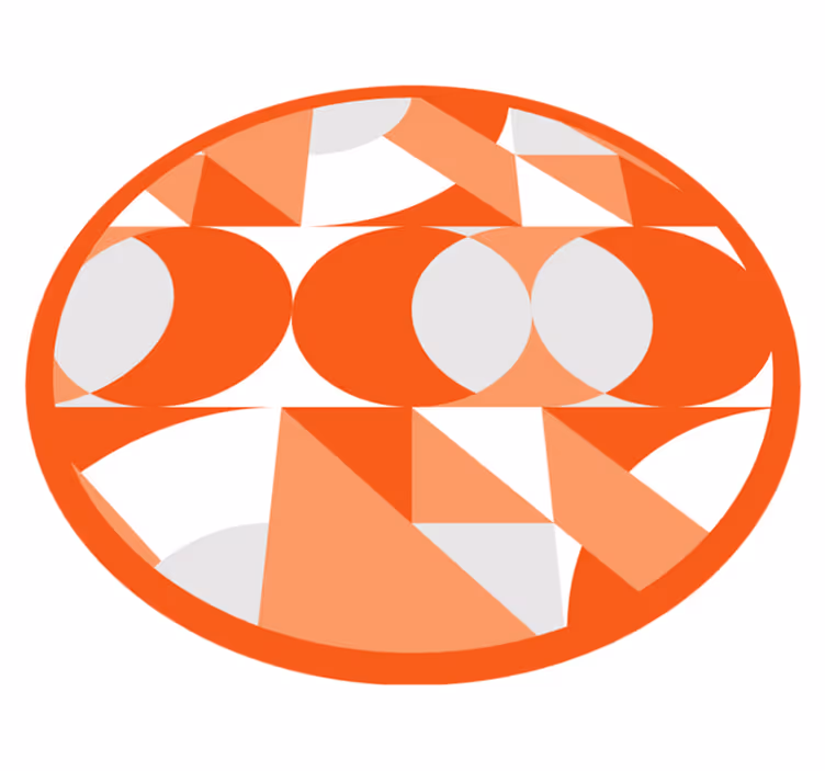 Oransje retromønstre vinyl teppe geometrisk - Tenstickers