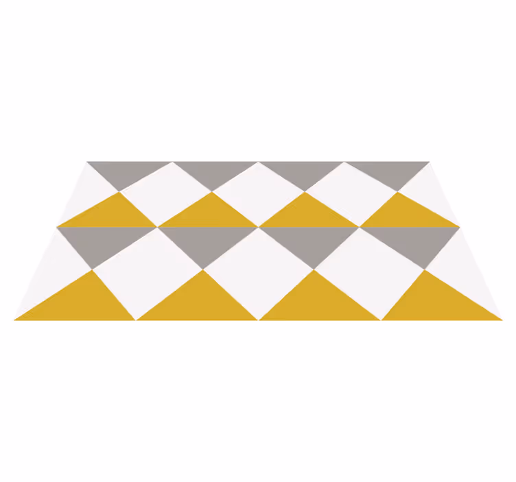 Grå og gule diamanter vinyl teppe geometrisk - Tenstickers