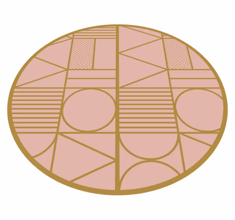 Rosa motiv vinyl teppe geometrisk - Tenstickers