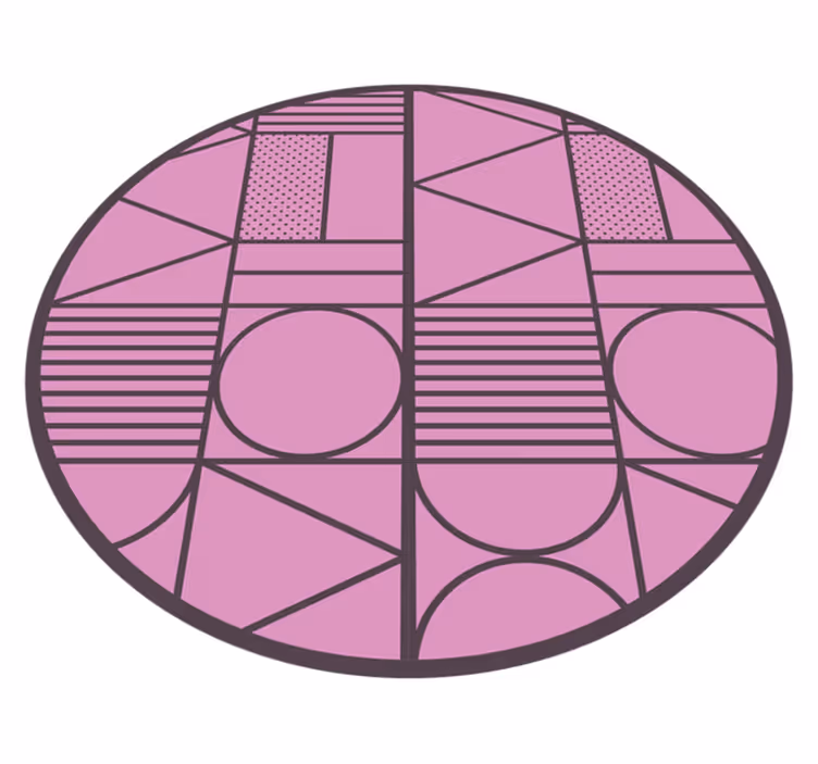 Rosa former vinyl teppe geometrisk - Tenstickers