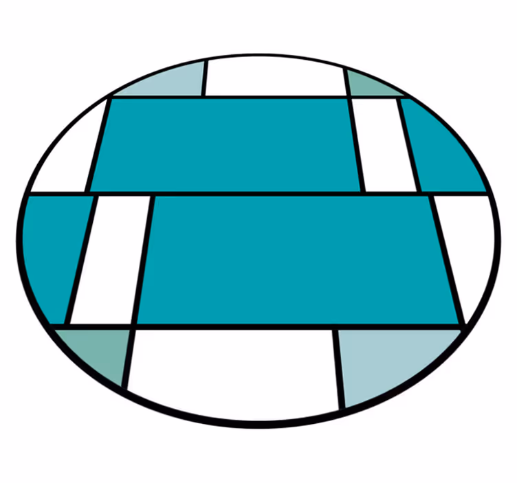 Vinyl teppe moderne geometrisk turkis mønster - Tenstickers