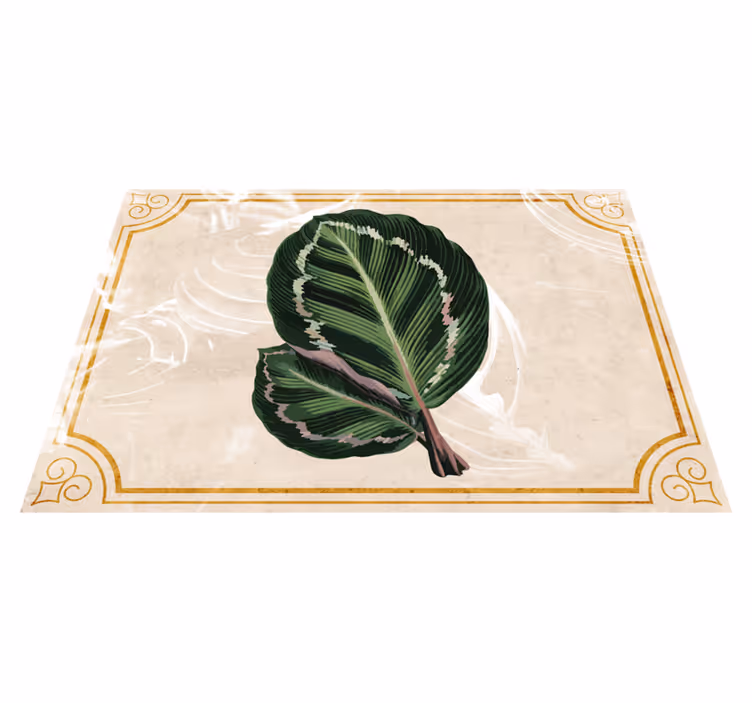 Eleganse av bladmotiv vinyl teppe natur - Tenstickers