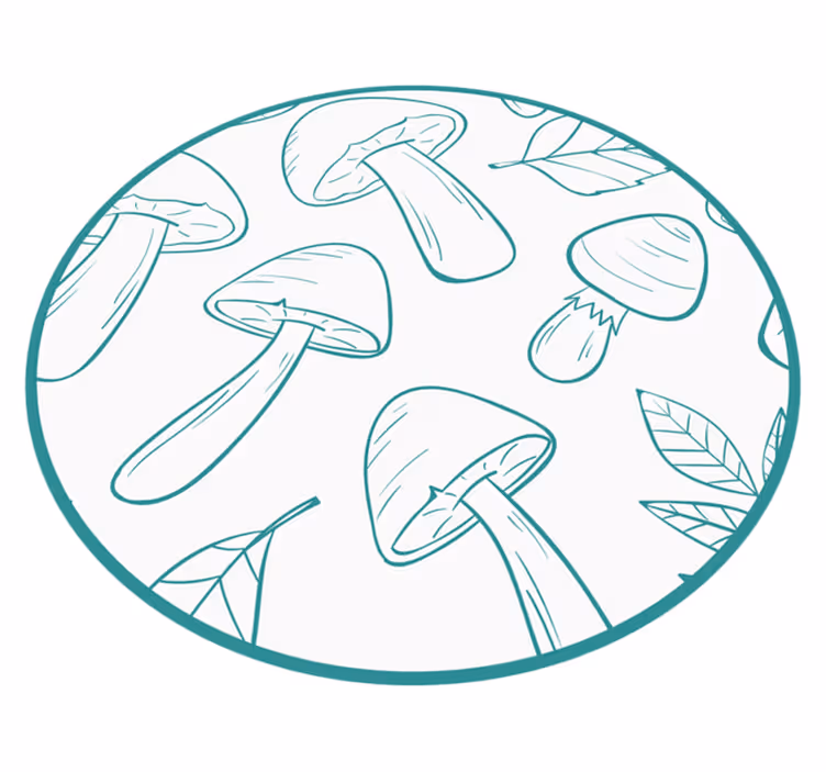 Motiv av soppblader vinyl teppe natur - Tenstickers