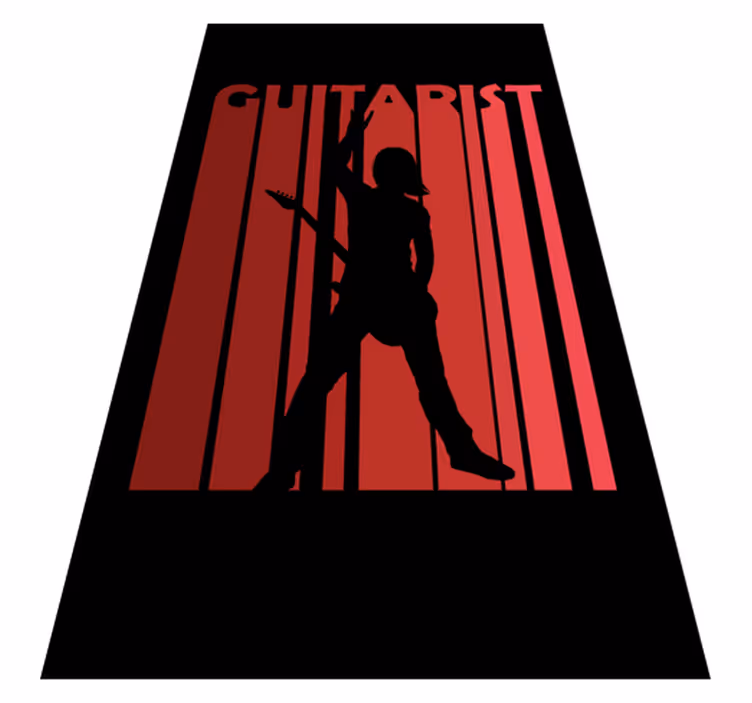 Gitarist silhuett vinyl teppe tekstur - Tenstickers