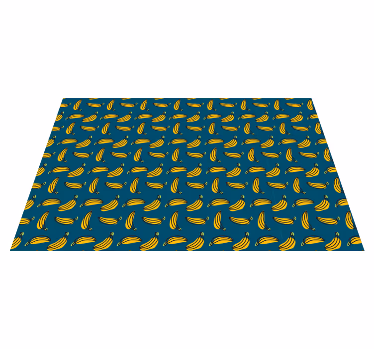 Gule bananer over en grå bakgrunn vinyl teppe moderne - Tenstickers