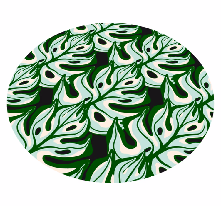 Tropiske bladkomponenter vinyl teppe natur - Tenstickers