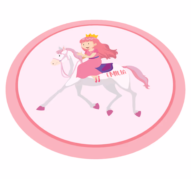 Tilpasset prinsesse på enhjørning Vinyl teppe flere barn - Tenstickers