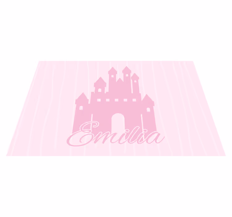 Prinsesseslott vinyl teppe med navn - Tenstickers