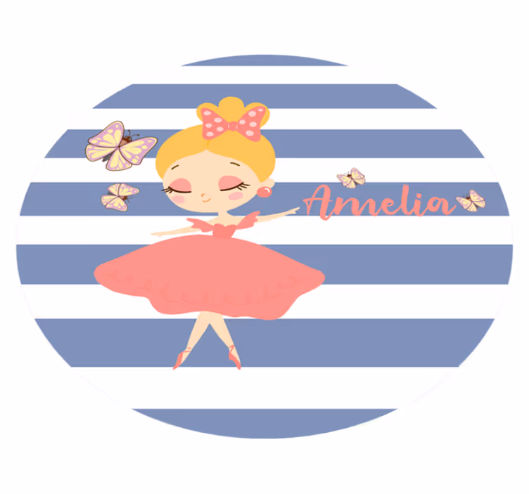 Tilpasning av ballettfeer vinyl teppe med navn - Tenstickers