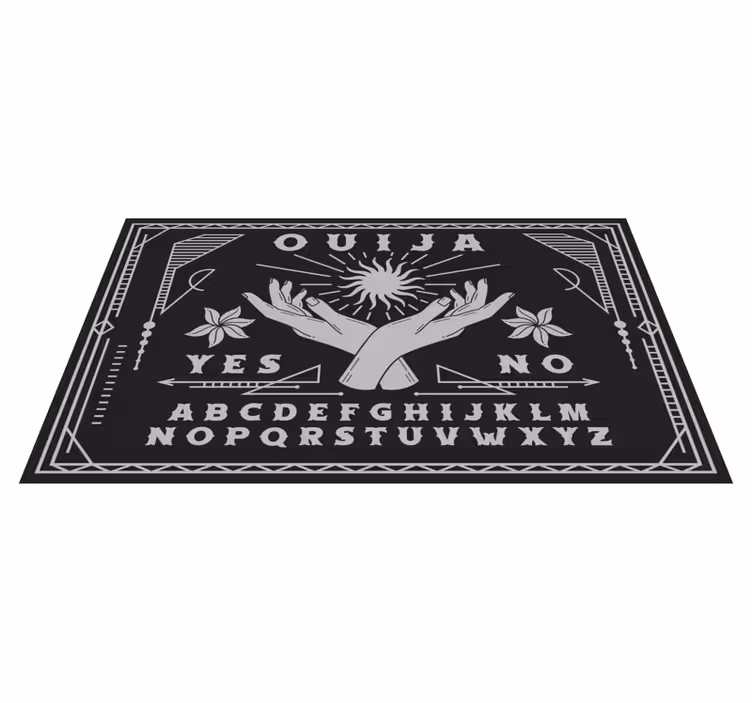 Svart og hvitt ouija -brett vinyl teppe vintage - Tenstickers
