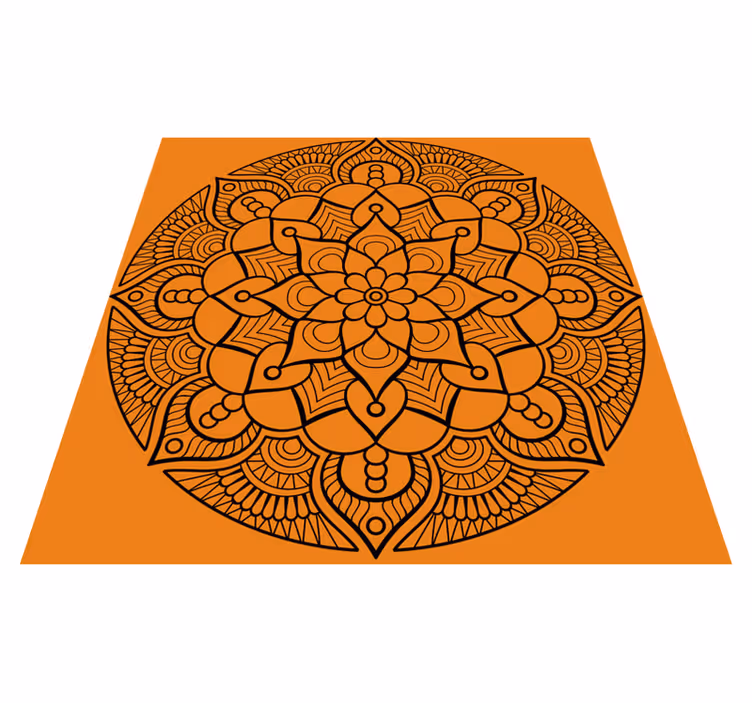 Vinyl teppe mandala oransje mandala mønster - Tenstickers