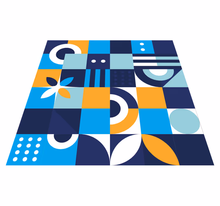Geometriske fargeformer vinyl teppe hydraulisk - Tenstickers