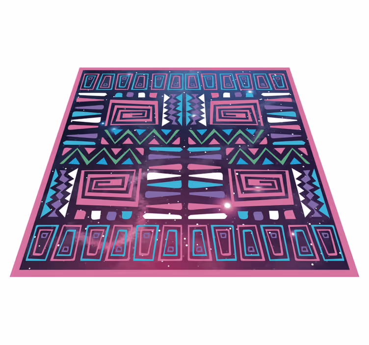 Dynamiske geometriske mønstre vinyl teppe etnisk - Tenstickers