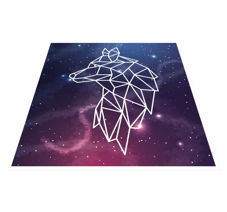Flerfarget kosmos ulv vinyl teppe etnisk - Tenstickers