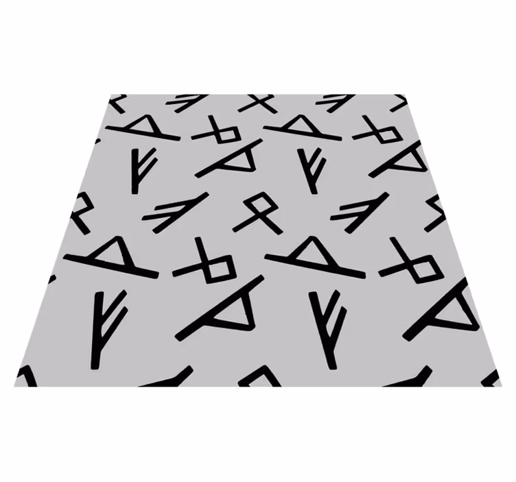 Grå og svart nordisk design vinyl teppe etnisk - Tenstickers