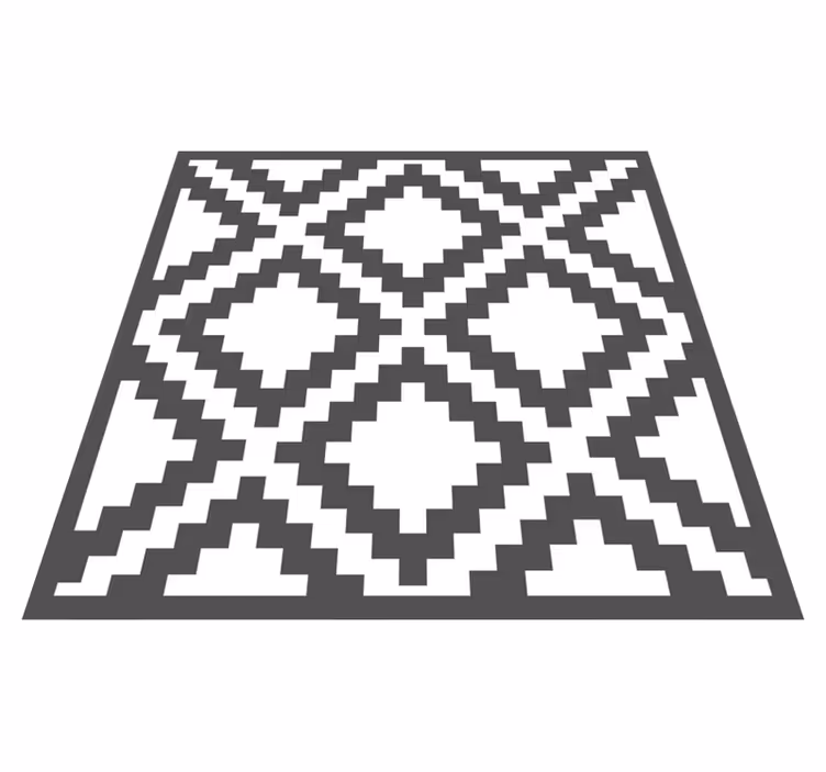 Lys grå nordisk geometrisk mønster vinyl teppe etnisk - Tenstickers