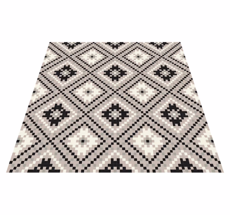 Beige rombe nordisk design vinyl teppe etnisk - Tenstickers