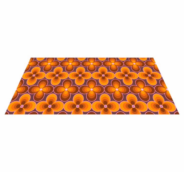 Retro blomstermønster vinyl teppe vintage - Tenstickers