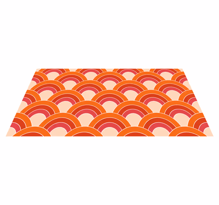 Fargerike buede mønstre vinyl teppe geometrisk - Tenstickers