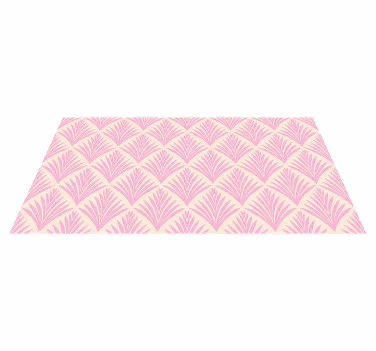 Stilig rosa mønster vinyl teppe blomster og planter - Tenstickers