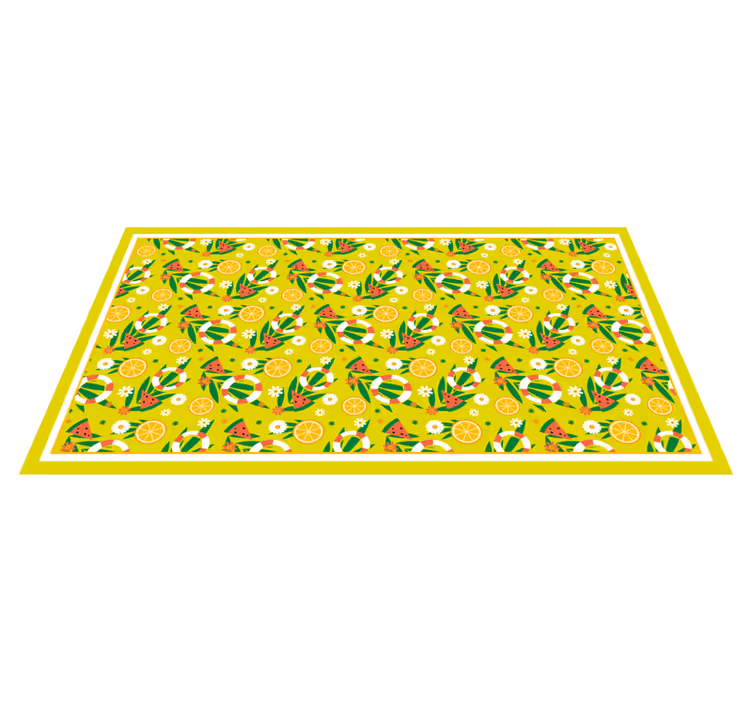 Lyse sitrusmønstre vinyl teppe mosaikk - Tenstickers