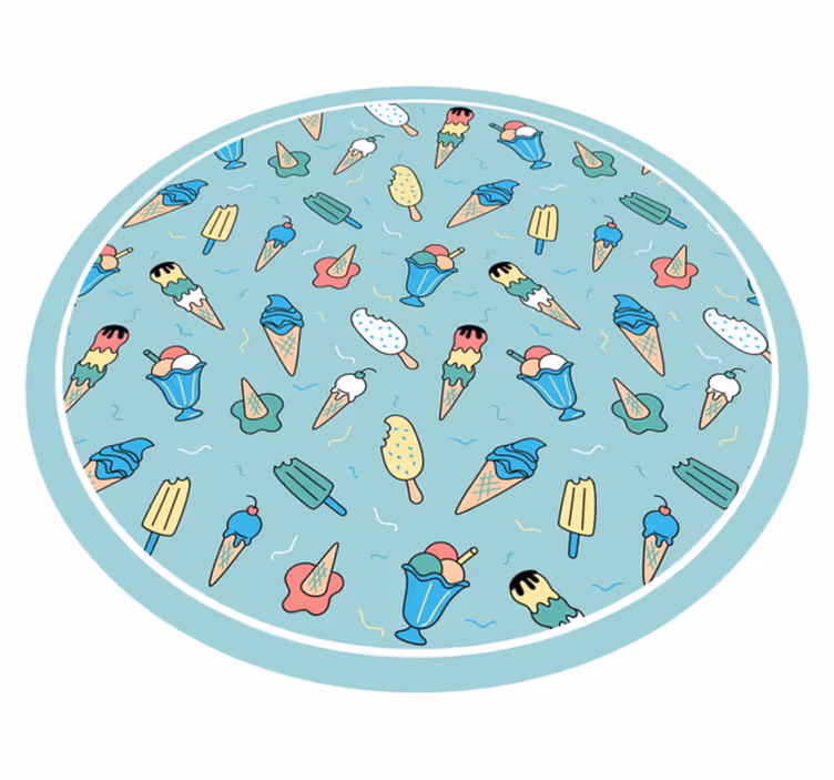 Håndtegnet sommer ismønster vinyl teppe moderne - Tenstickers