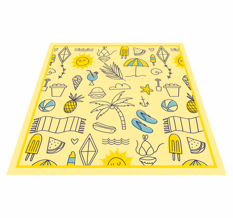 Solfylte strandstemninger Arrangementer vinylteppe - Tenstickers