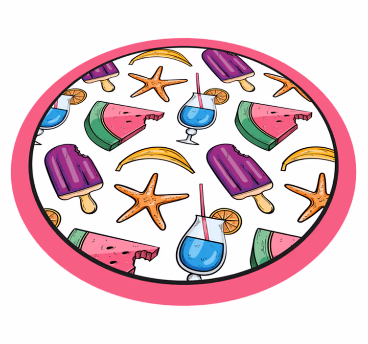 Håndtegnet sommer vannmelon mønster vinyl teppe moderne - Tenstickers