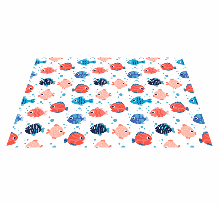 Livlige fiskemotiver Vinyl teppe flere barn - Tenstickers