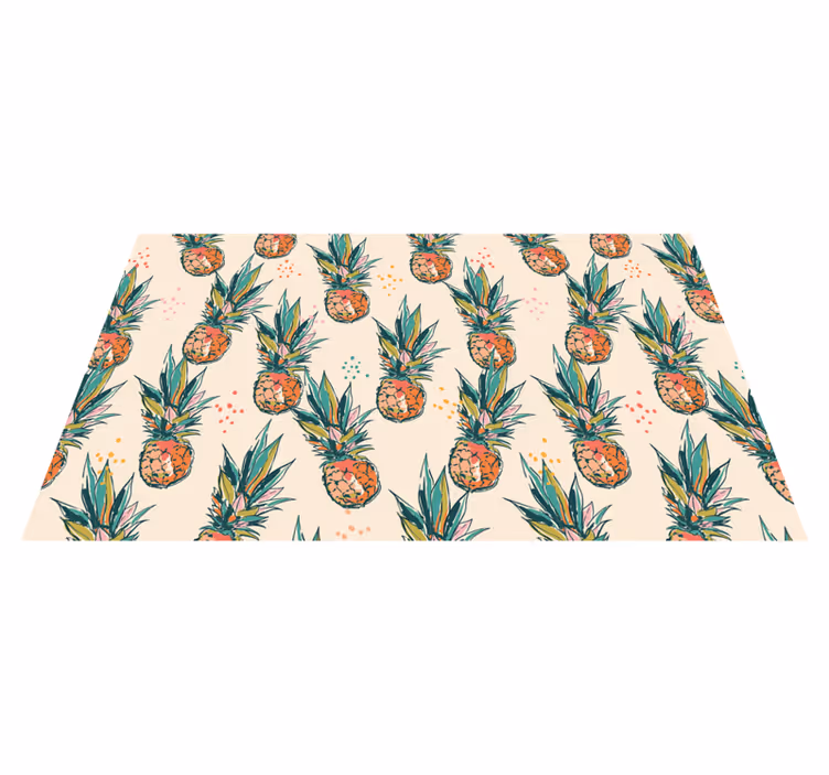 Kunstnerisk penselmaling ananas vinyl teppe moderne - Tenstickers