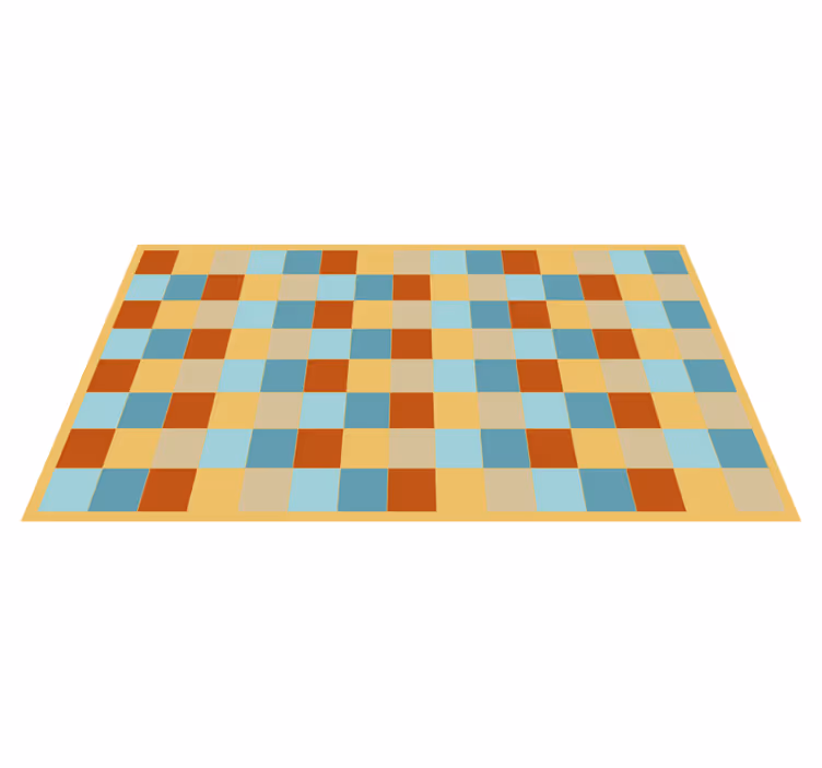 Sjakkbrettstil vinyl teppe geometrisk - Tenstickers