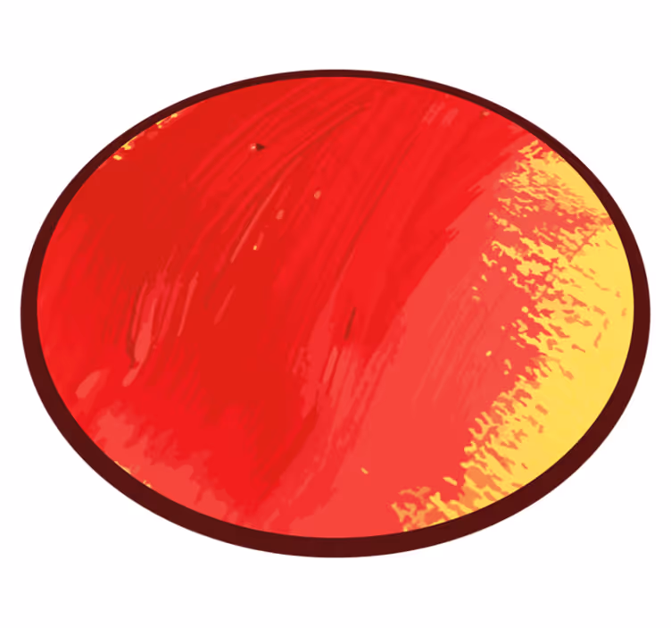 Rød maling gul bakgrunn vinyl teppe moderne - Tenstickers