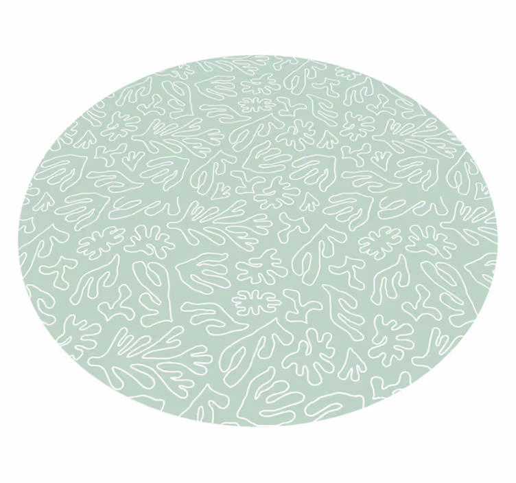 Bladformede mønstre vinyl teppe natur - Tenstickers