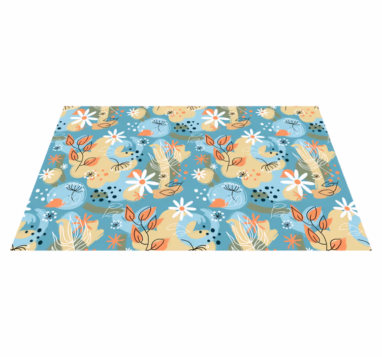 Vinyl teppe blomster og planter med blomsterabstraksjoner - Tenstickers