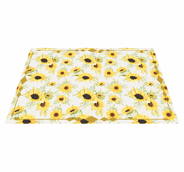 Solrikt blomstermønster vinyl teppe blomster og planter - Tenstickers