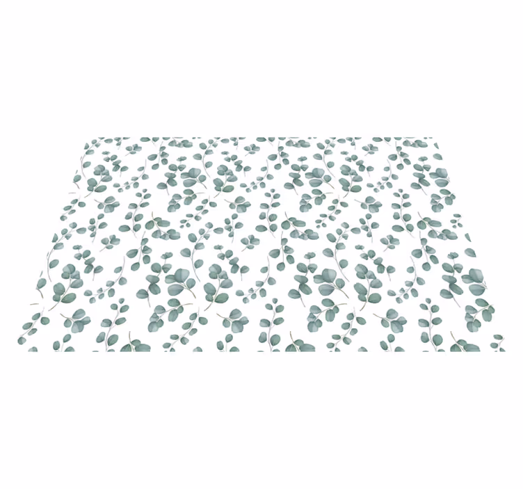 Elegant grøntmønster vinyl teppe blomster og planter - Tenstickers