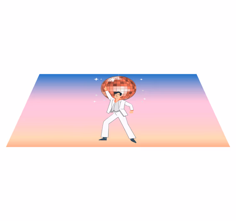 Dansefeststemning Vinyl teppe flere barn - Tenstickers