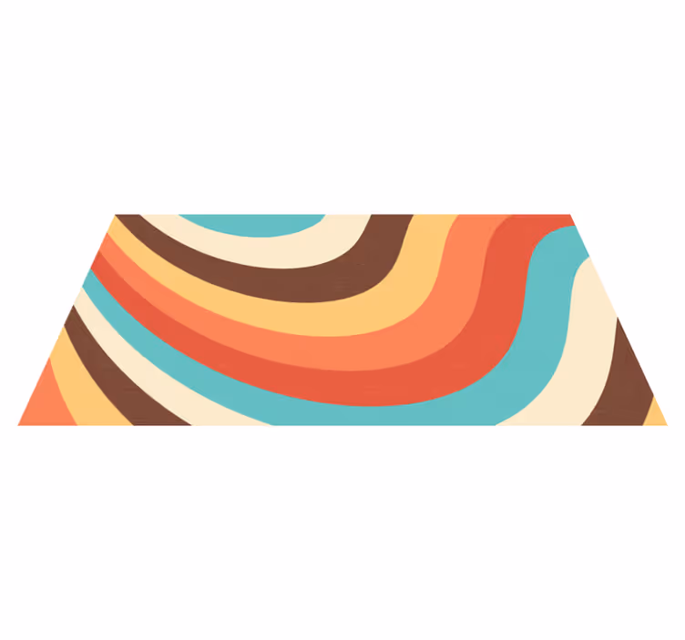 Retro bølgemønster vinyl teppe moderne - Tenstickers
