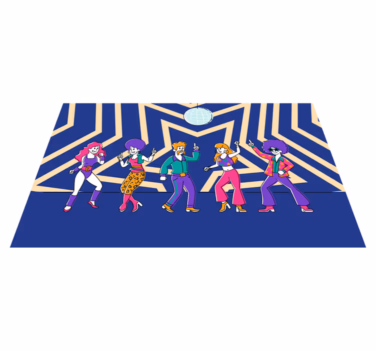 Disko dansefest Vinyl teppe flere barn - Tenstickers