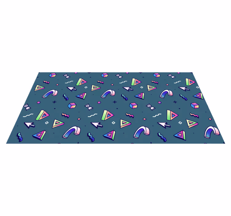 Retro vaporwave -objekter vinyl teppe soverom - Tenstickers