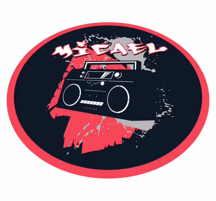 Hip hop cd -spiller graffiti vinyl teppe med navn - Tenstickers