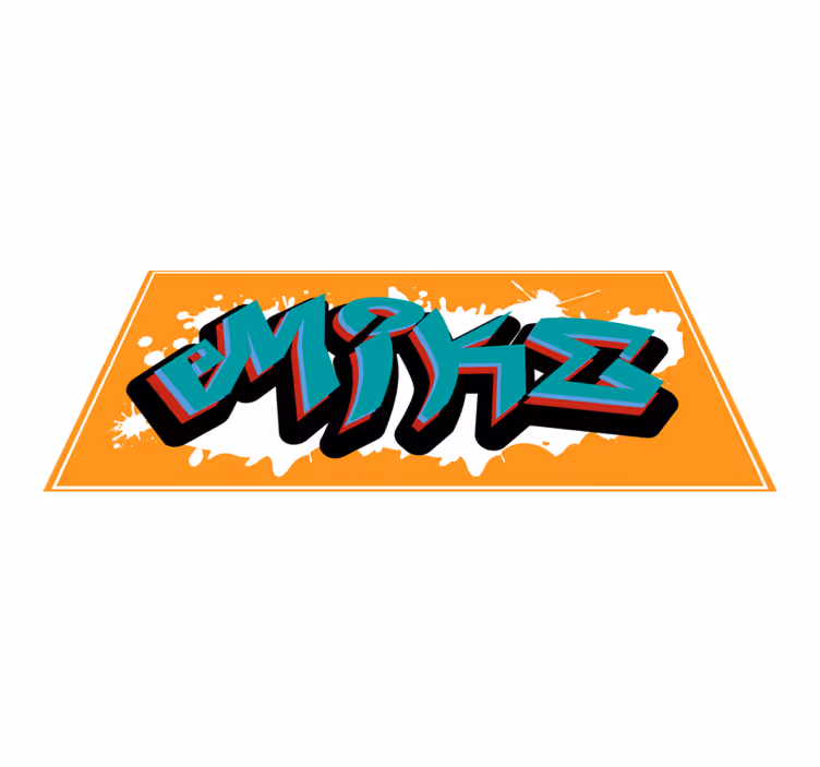 Navnekunstverk vinyl teppe med navn - Tenstickers